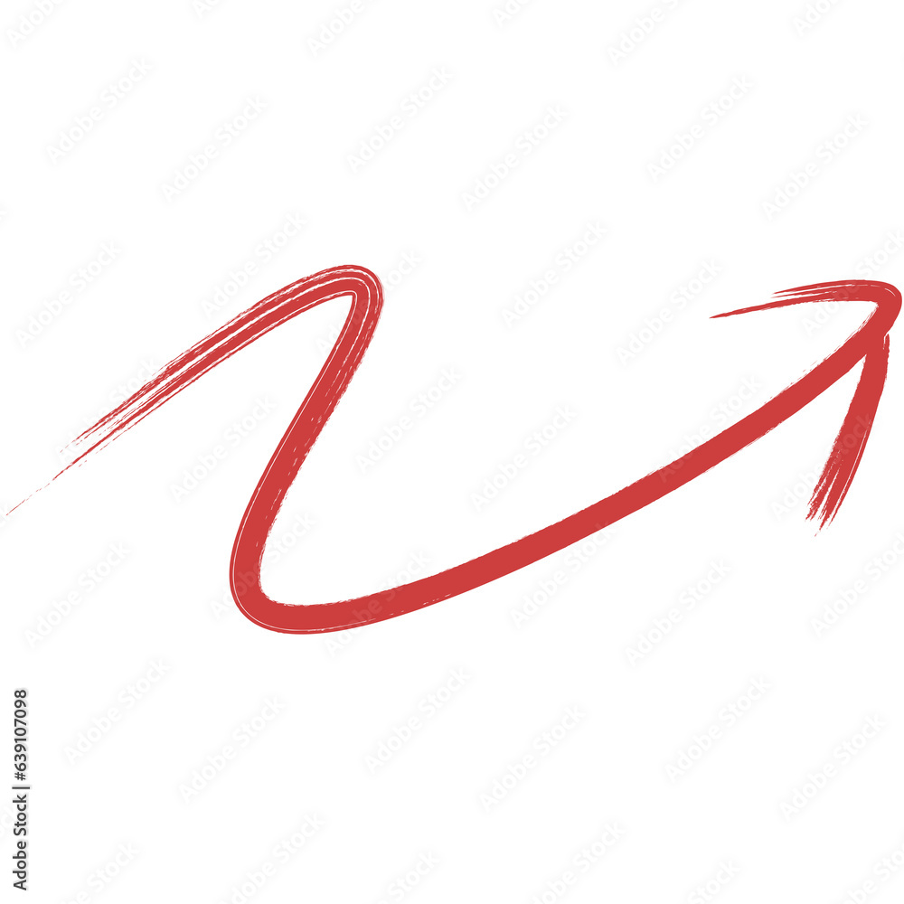 Digital png illustration of red arrow on transparent background