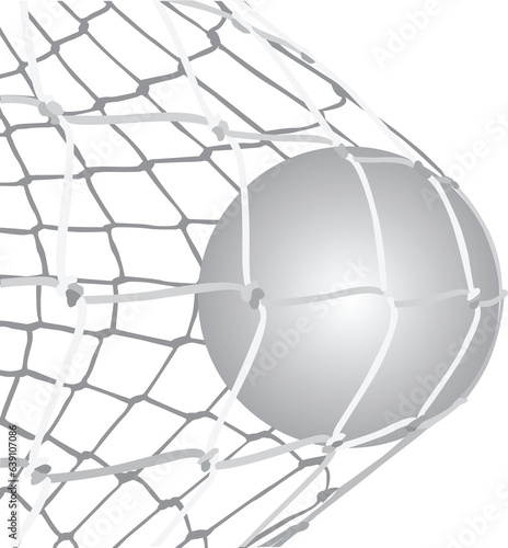 Digital png illustration of ball in goal post on transparent background
