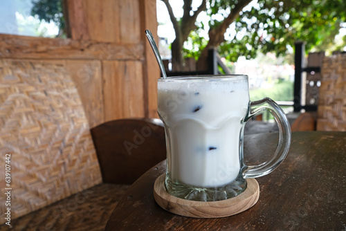 Susu Jahe, herbal drink made from milk mix with ginger and sugar
 photo