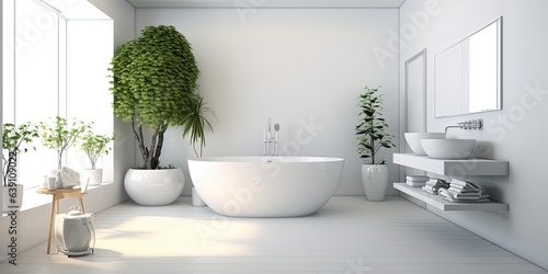 A white bathroom with a tub  toilet and sink