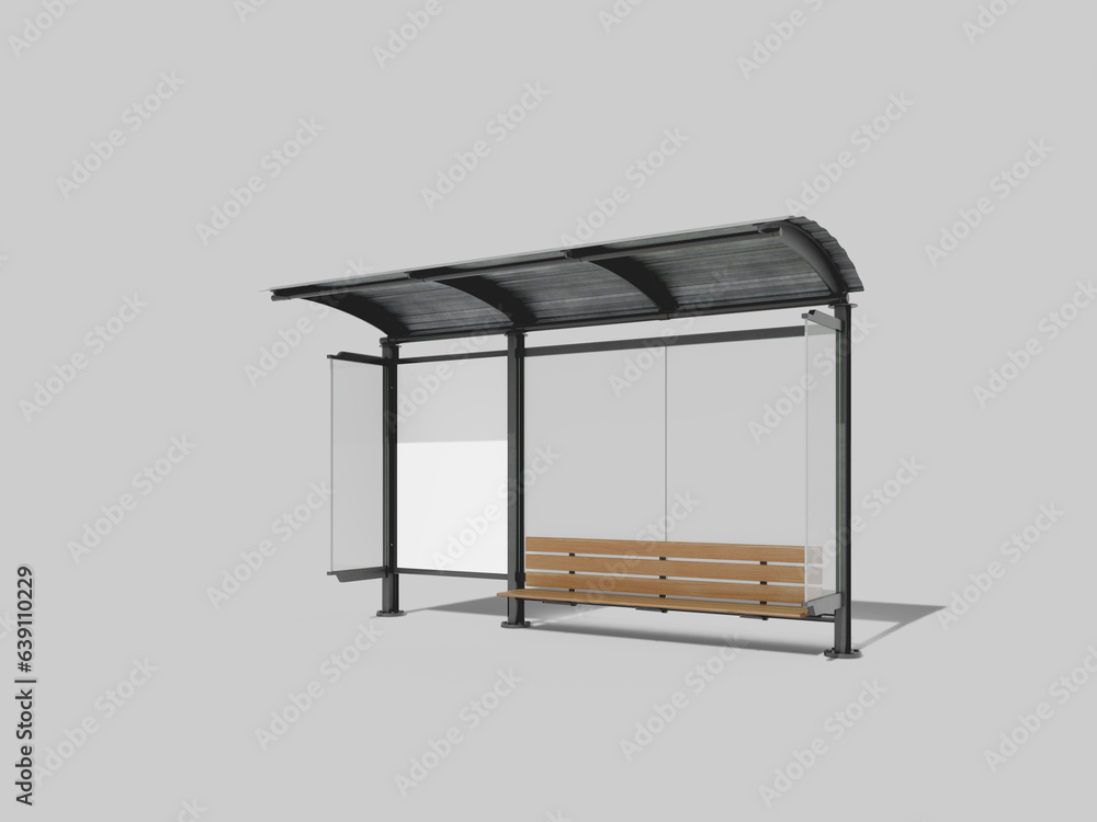 White Blank Outdoor Poster Mockup in Bus Stop Setting White Blank Outdoor Poster Mockup in Bus Stop Setting