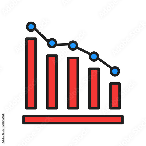 Business chart icon symbol image vector. Illustration of growth diagram data graphic pictogram infographic design image