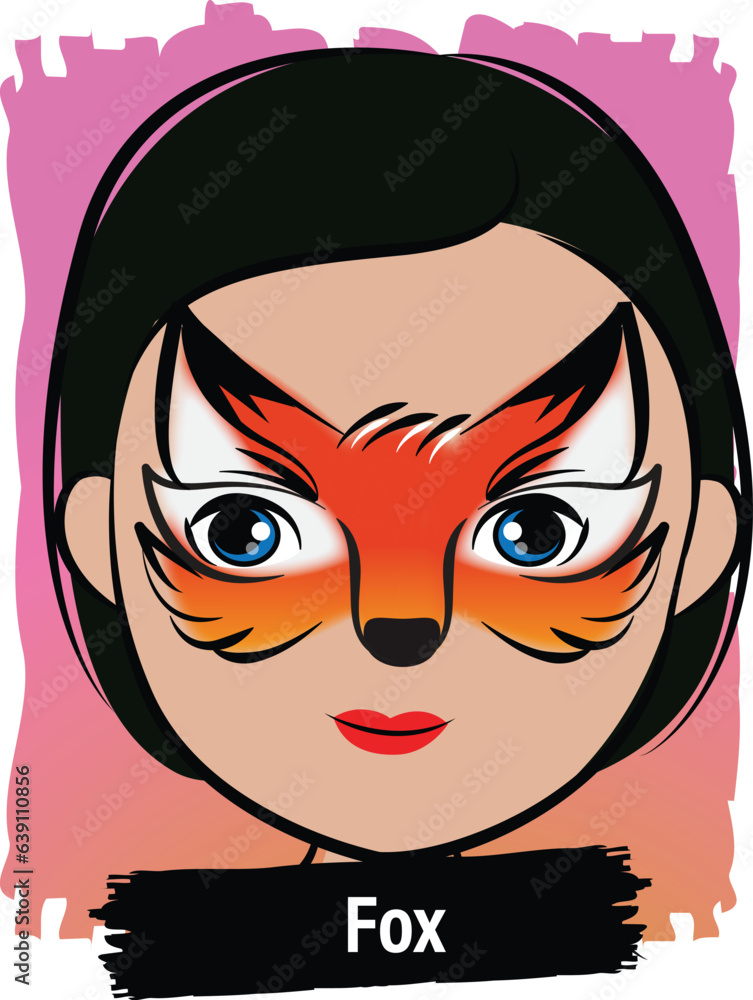 Face-Painting Creative Card Design- Fox Face-Painting Creative Card Design- Fox