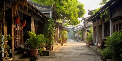 Buildings and hutongs with local characteristics, Hainan Island, China.