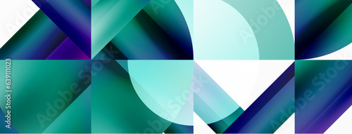 Minimalist marvel - squares and circles unite in harmonious geometry. Muted tones weave serene backdrop where structured tiles form dance of timeless elegance, epitomizing modern simplicity