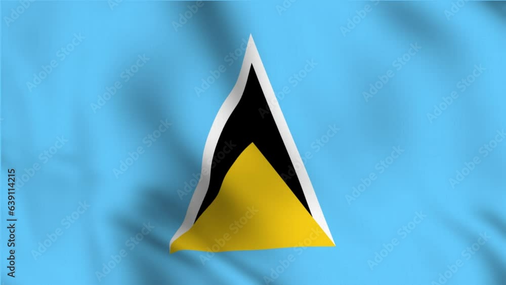 Saint Lucia national flag video. 3D Saint Lucia flag waving seamless loop video animation Saint Lucia national flag video. 3D Saint Lucia flag waving seamless loop video animation