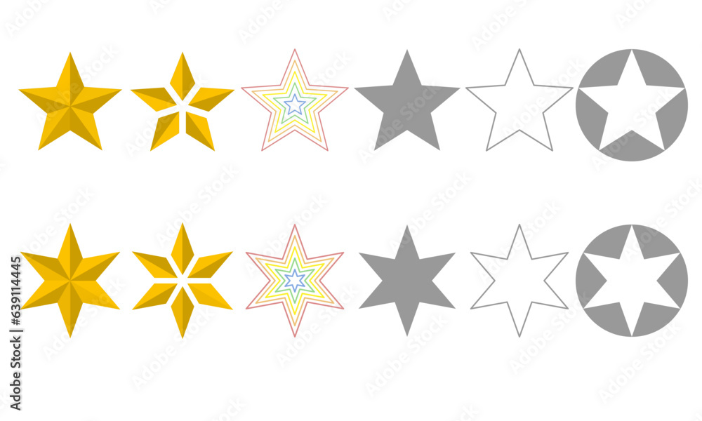 Set of star isolated on white background. Vector Minimal Illustration. Set of star isolated on white background. Vector Minimal Illustration.