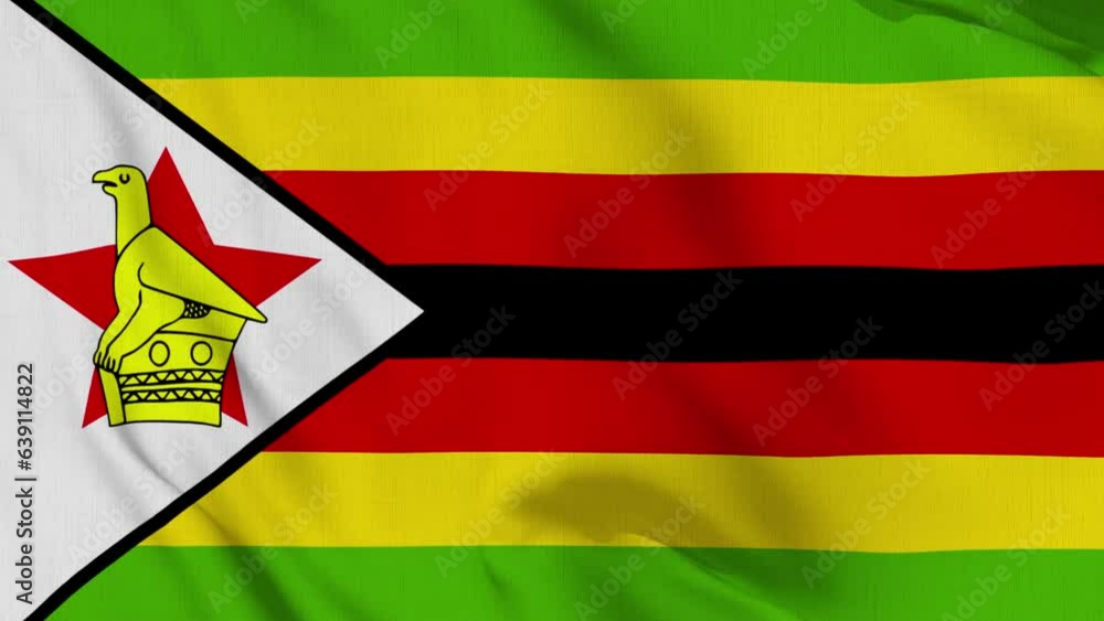 Zimbabwe Flag Waving Slowly Looped Zimbabwe Flag Waving Slowly Looped