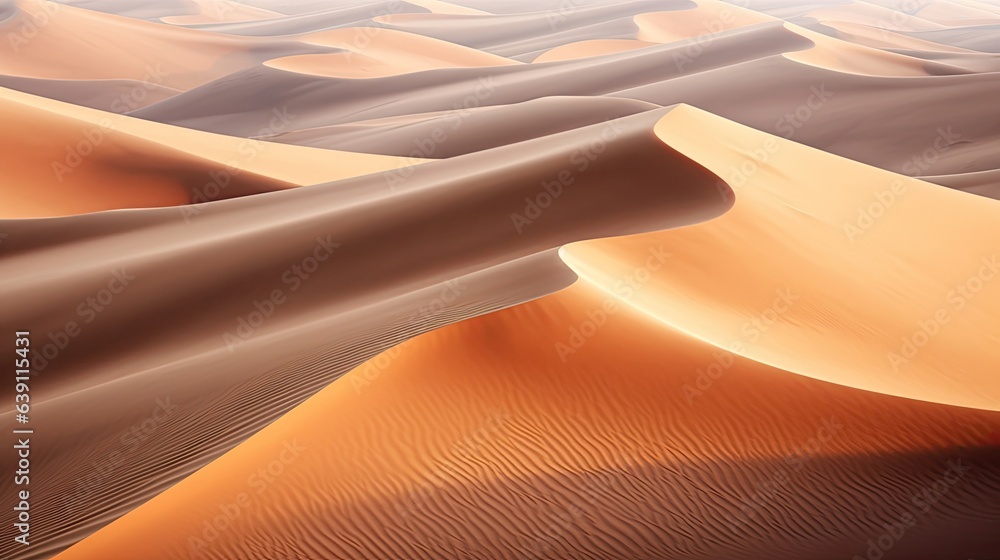 fantastic dunes in the desert high angle aerial view