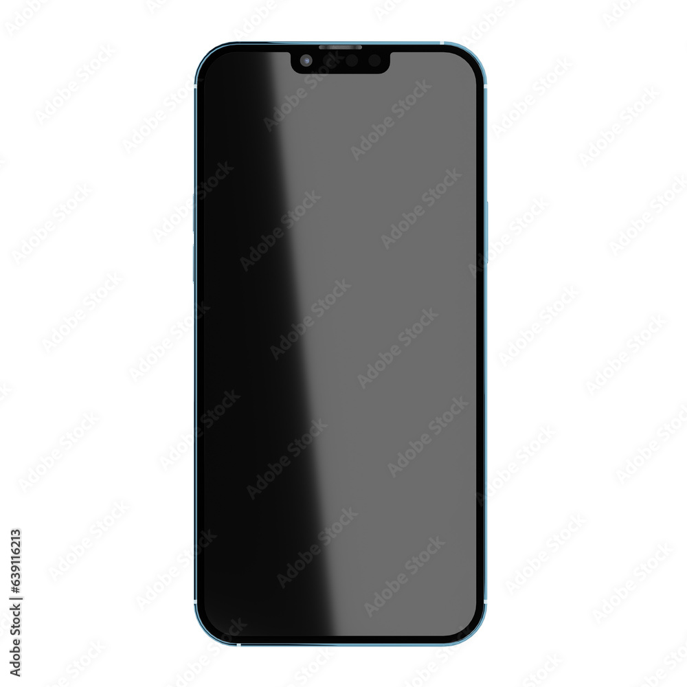 Smartphone with Black Reflection Screen Angle View Smartphone with Black Reflection Screen Angle View