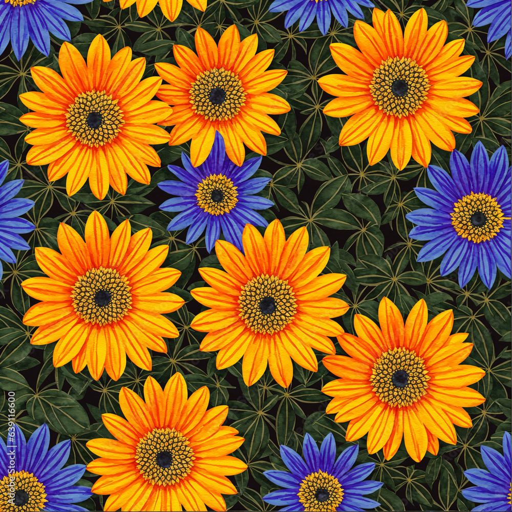 Vivid Floral Mosaic: Radiant Repeats Vivid Floral Mosaic: Radiant Repeats