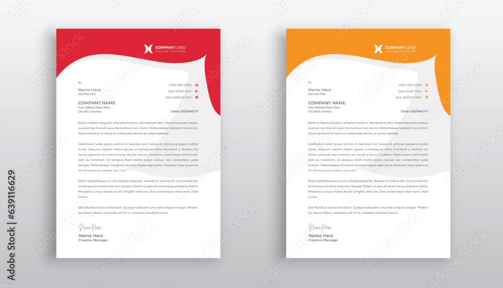 creative and modern business letterhead template creative and modern business letterhead template
