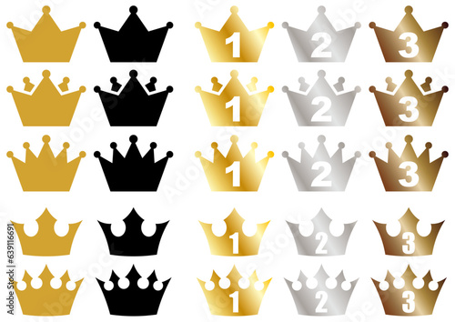 王冠のアイコンイラスト素材集