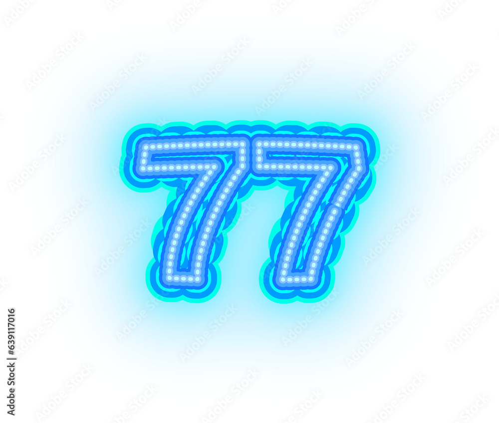 Blue neon alphabet letters, numbers, and signs on a transparent background Blue neon alphabet letters, numbers, and signs on a transparent background