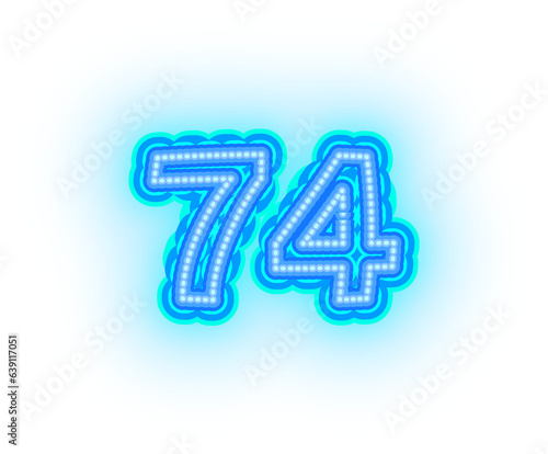 Wallpaper Mural Blue neon alphabet letters, numbers, and signs on a transparent background Torontodigital.ca