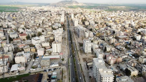 Aerial view of Adıyaman, Turkey before earthquake - cityscape with buildings and roads