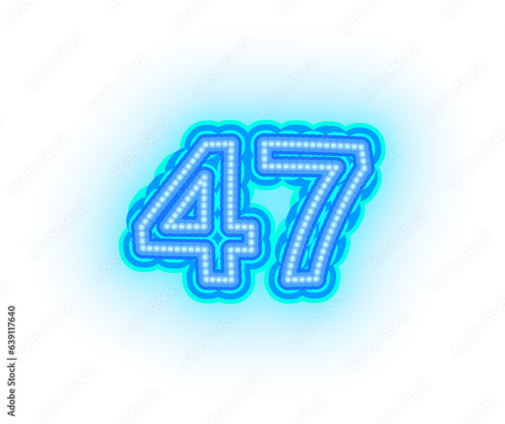 Blue neon alphabet letters, numbers, and signs on a transparent background Blue neon alphabet letters, numbers, and signs on a transparent background