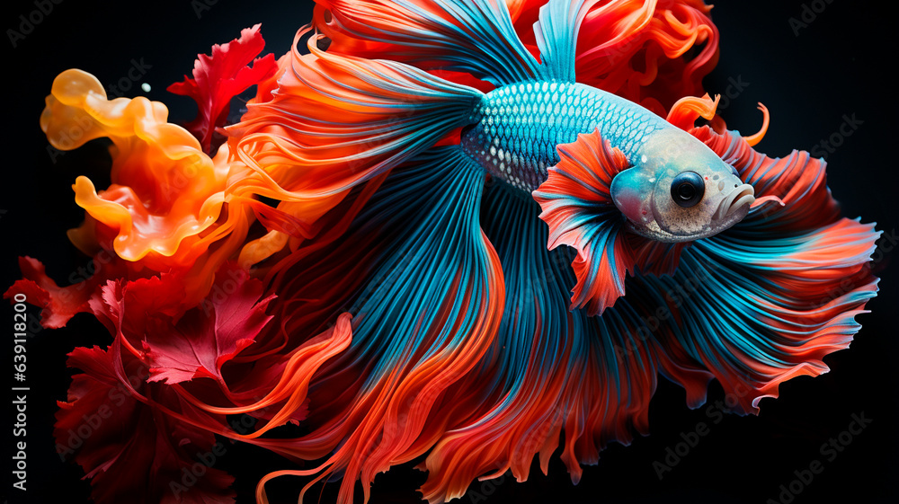 red, gold fish, fighting, siamese fighting fish. red, gold fish, fighting, siamese fighting fish.
