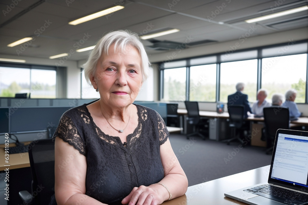 senior citizen contributes to the modern office environment, skillfully utilizing technology to enhance productivity and efficiency senior citizen contributes to the modern office environment, skillfully utilizing technology to enhance productivity and efficiency