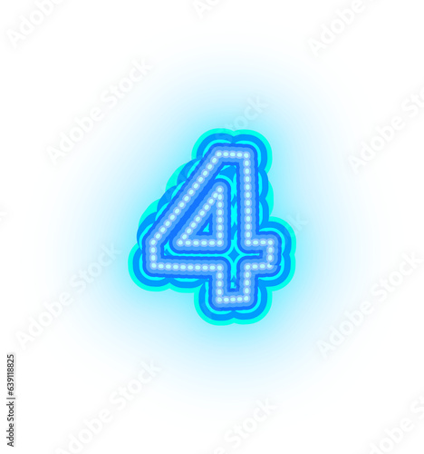 Wallpaper Mural Blue neon alphabet letters, numbers, and signs on a transparent background Torontodigital.ca