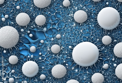 Virus cells and bacteria on...