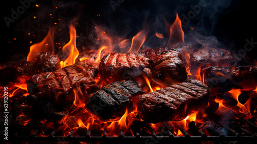 grilled whole turkey with spices and vegetables on a wooden background.