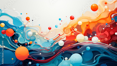abstract splash of colorful paint on white background
