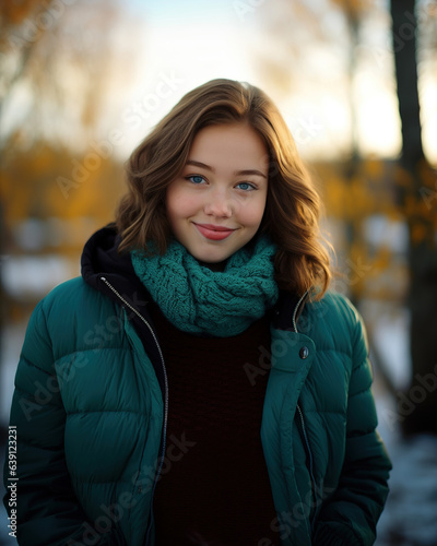 Radiant Finnish Teen: Autumn Glow and Genuine Smile