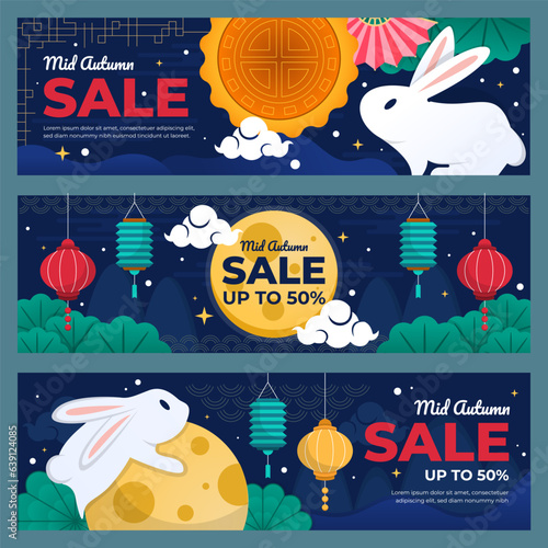 Mid autumn festival sale banner