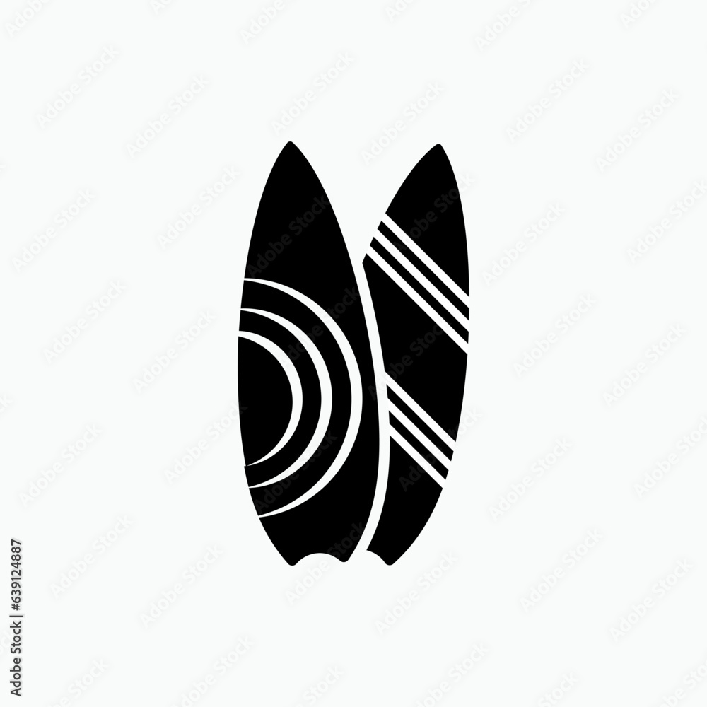 Vacation Element Icon. Summer Beach. Surfing Board Symbol - Vector Logo Template. Vacation Element Icon. Summer Beach. Surfing Board Symbol - Vector Logo Template.