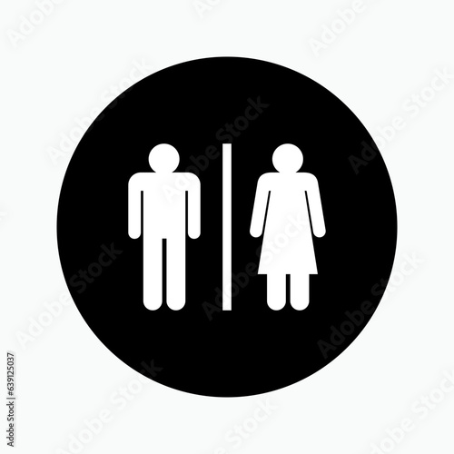 Toilet Icon. Gender Symbol. Equality of Rights Illustration.  
