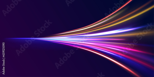  Rotating dynamic neon circle. Colored shiny sparks of spiral wave. Power energy. LED glare tape. 