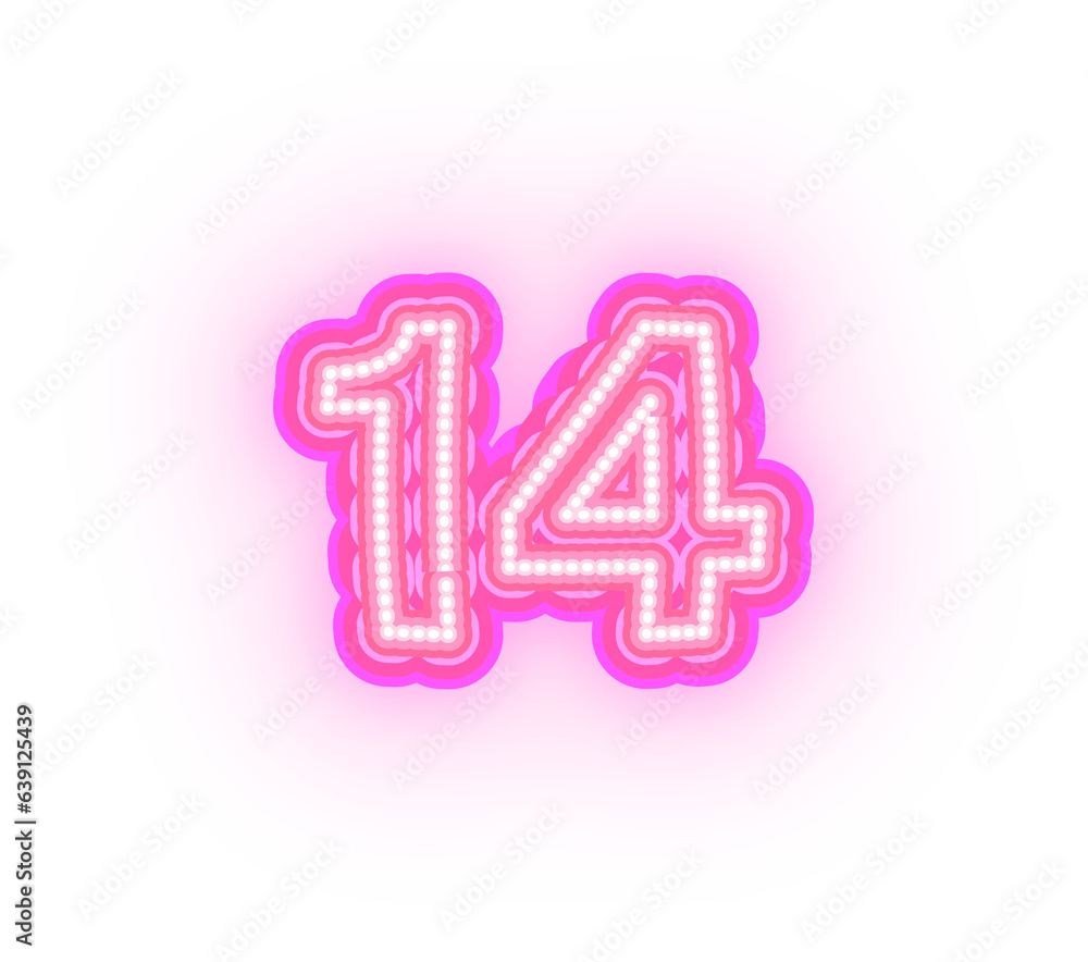 Pink Neon Alphabet Letters,  Numbers, And Signs On a Transparent Background