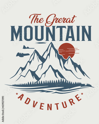 Hiking outdoor T-shirt Design, Hiking tee vector art
