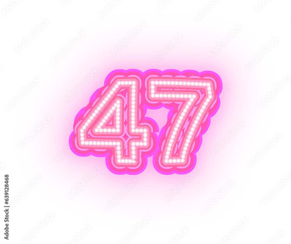 Pink Neon Alphabet Letters,  Numbers, And Signs On a Transparent Background