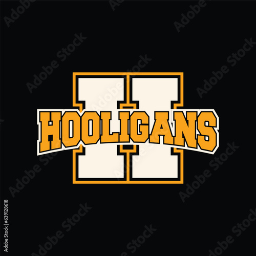 vector hooligans typography design with letter h