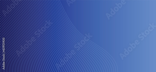 futuristic blue wave background. Blue minimal round lines abstract background. Thin line wavy abstract vector background. Curve wave seamless pattern. Line art striped graphic template