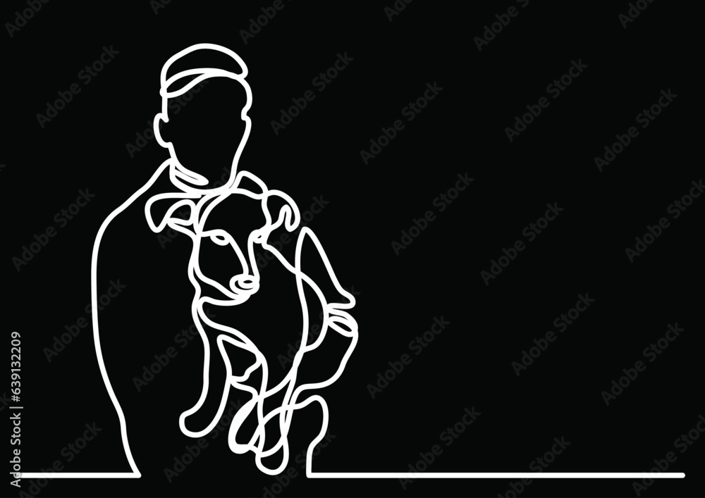 continuous line drawing vector illustration with FULLY EDITABLE STROKE of dog cat as a concept of pet animals continuous line drawing vector illustration with FULLY EDITABLE STROKE of dog cat as a concept of pet animals