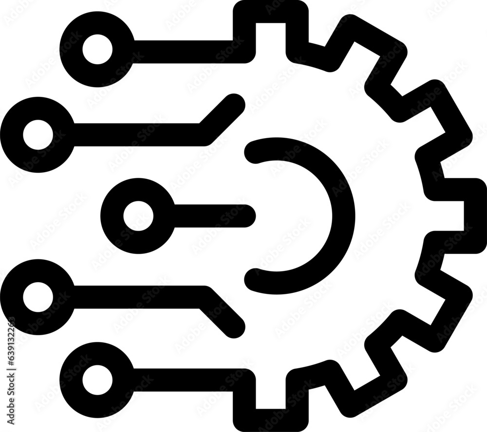 Gear icon as concept of digital technology development Gear icon as concept of digital technology development