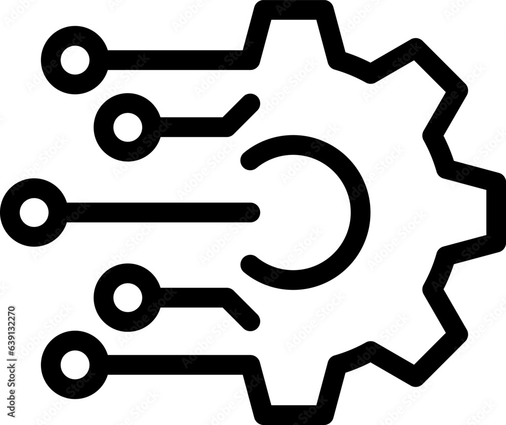 Gear icon as concept of digital tech process Gear icon as concept of digital tech process
