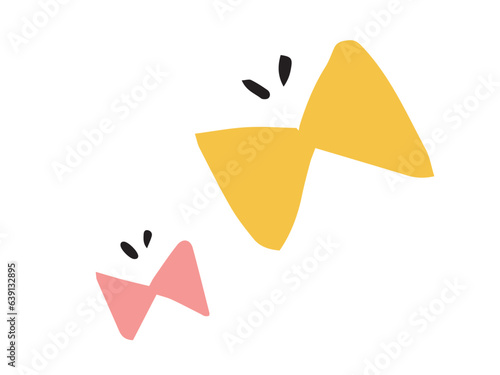 かわいい飛ぶちょうちょ／手書きイラスト