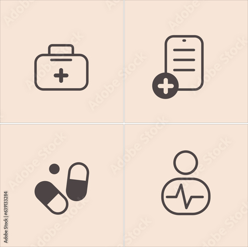 Medical icon set minimal