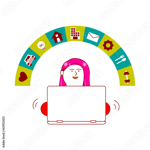 パソコンを操作する女性