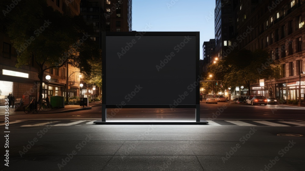 Blank black street billboard poster stand mockup Blank black street billboard poster stand mockup