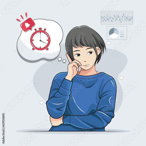 Business Illustration. Self management and time management strategy vector illustration