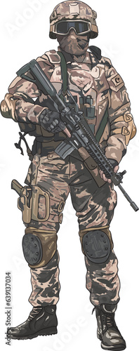 Drawing Turkish special force,authoritative, strong,art.illustration, vector