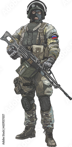 Drawing Russian special force,strong, brave, art,illustration, vector