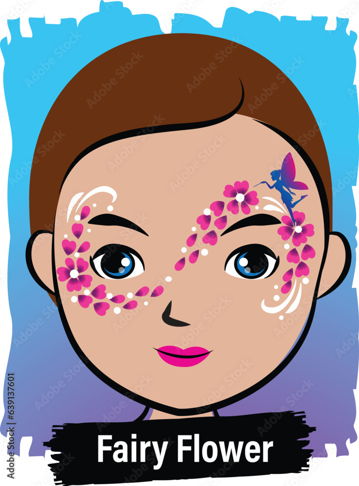 Face-Painting Creative Card Design-
Fairy flower Face-Painting Creative Card Design-
Fairy flower