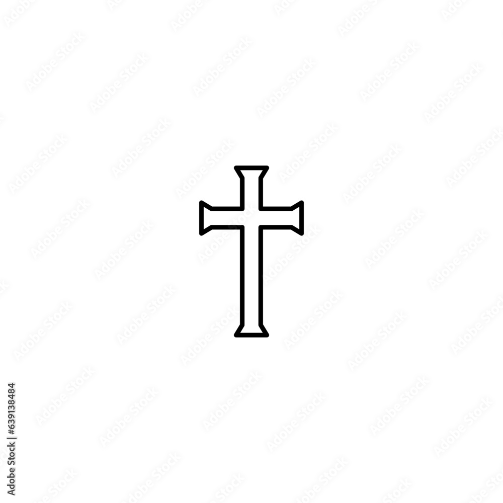 Christian cross line icon vector design Christian cross line icon vector design