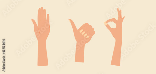 Hand gestures vector